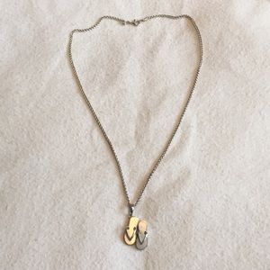 Silver flip flop necklace